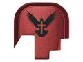 NDZ Performance Slide Cover Back Plate for Smith & Wesson M&P Shield M2.0 Shield Plus 9mm .40 S&W Red Anodized Aluminum w/Black Laser Engraved Spiritual Image - Bible Dove Cross