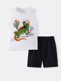 Children's Lizard Graphic Tank Top & Shorts Set