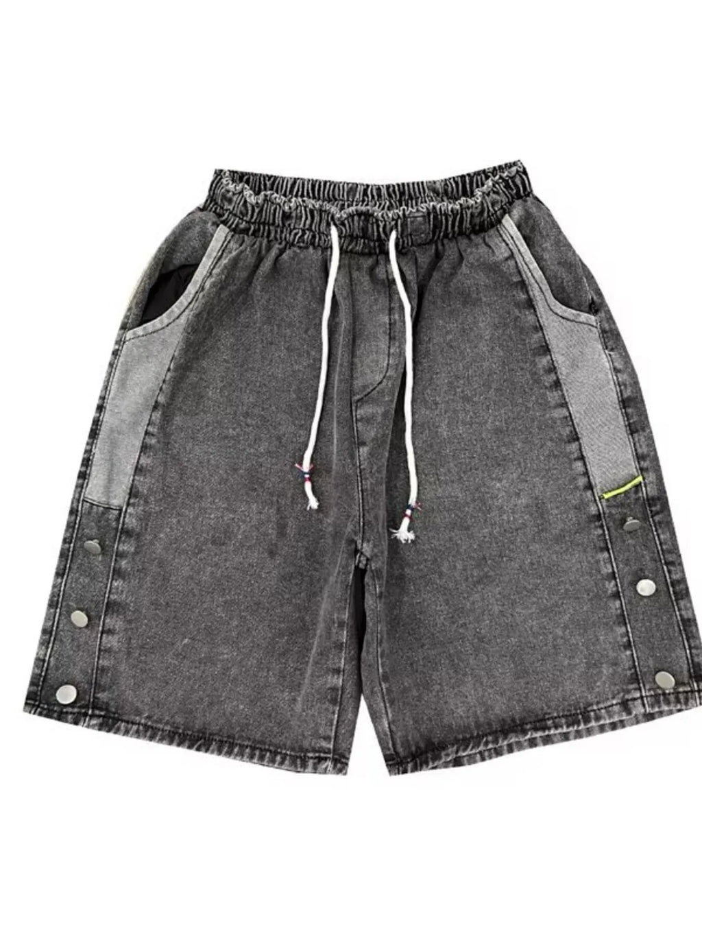Men's Plus Size Casual Loose Fit Denim Shorts with Drawstring