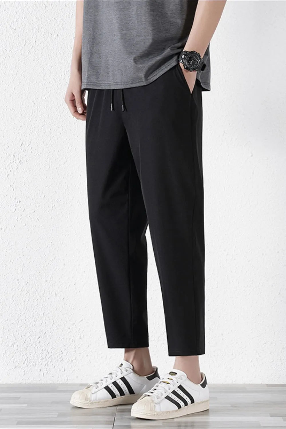 Men's Plus Size Drawstring Pants with Pockets