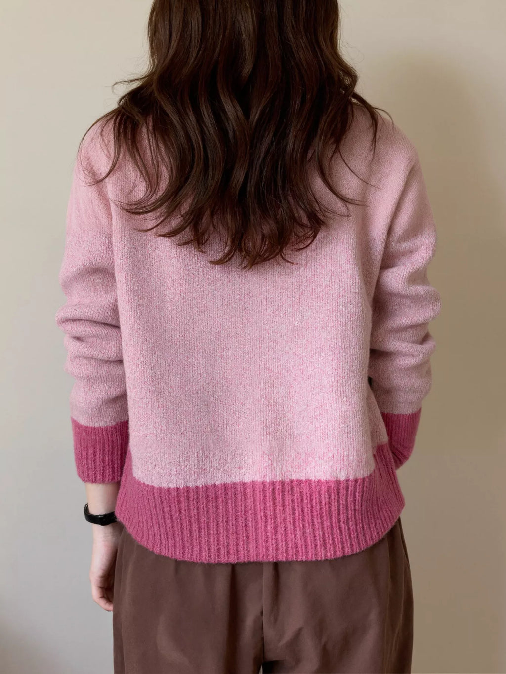 Color Block Button Up Cardigan