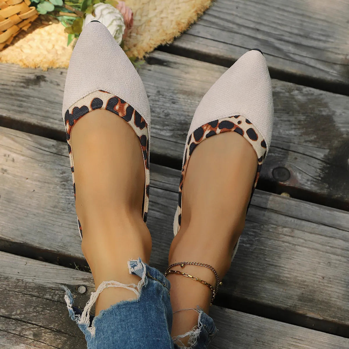 Leopard Pointed Toe Slip-Ons