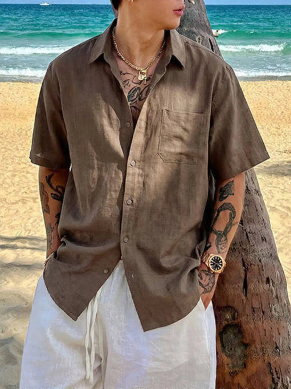 Men's Plus Size Casual Short-Sleeve Shirt