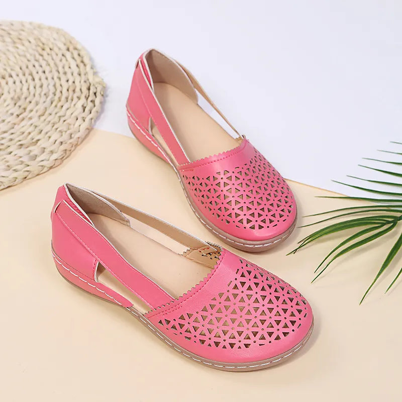 Cutout Round Toe Slip-Ons