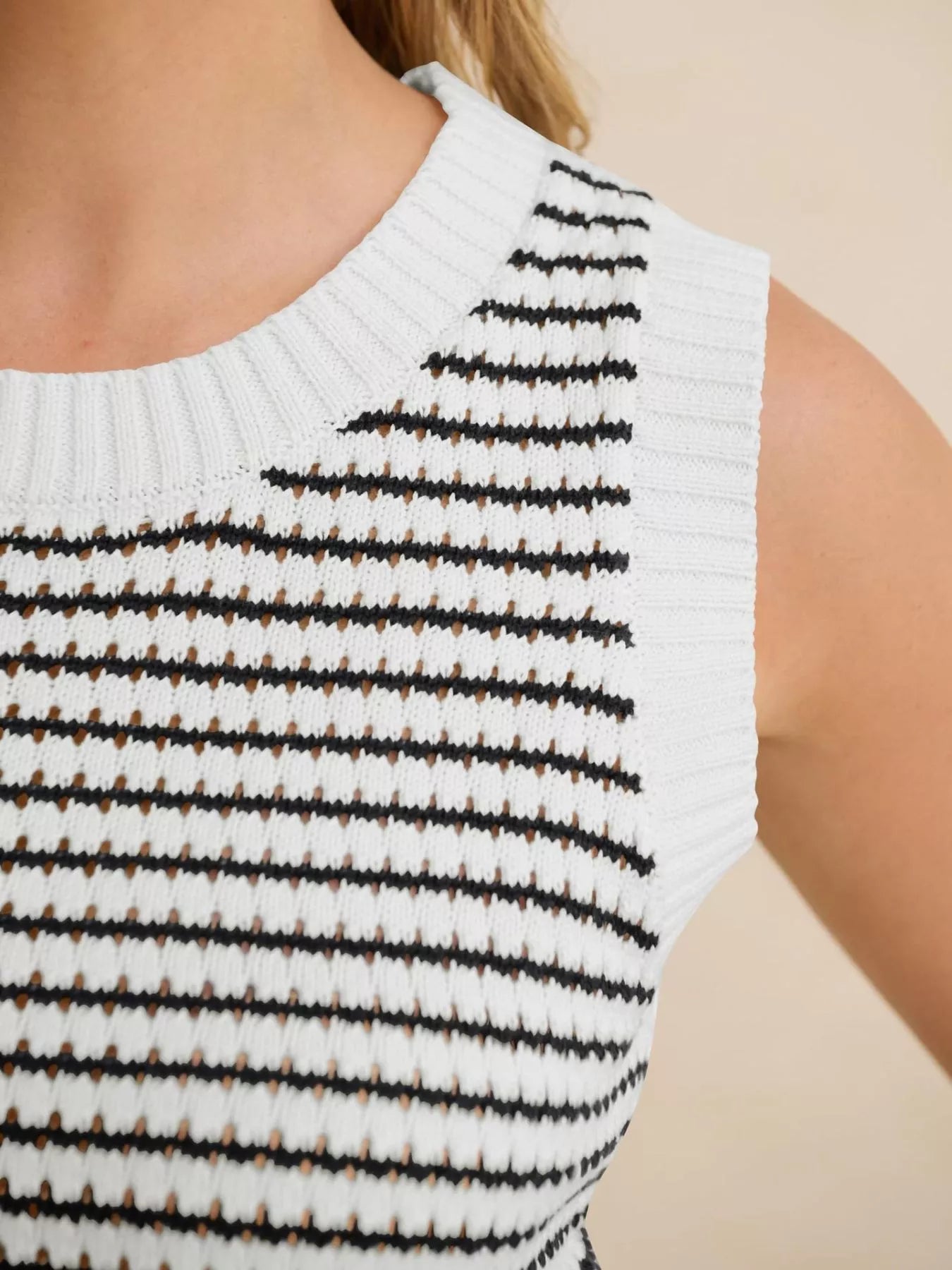 Striped Knit Sweater Vest