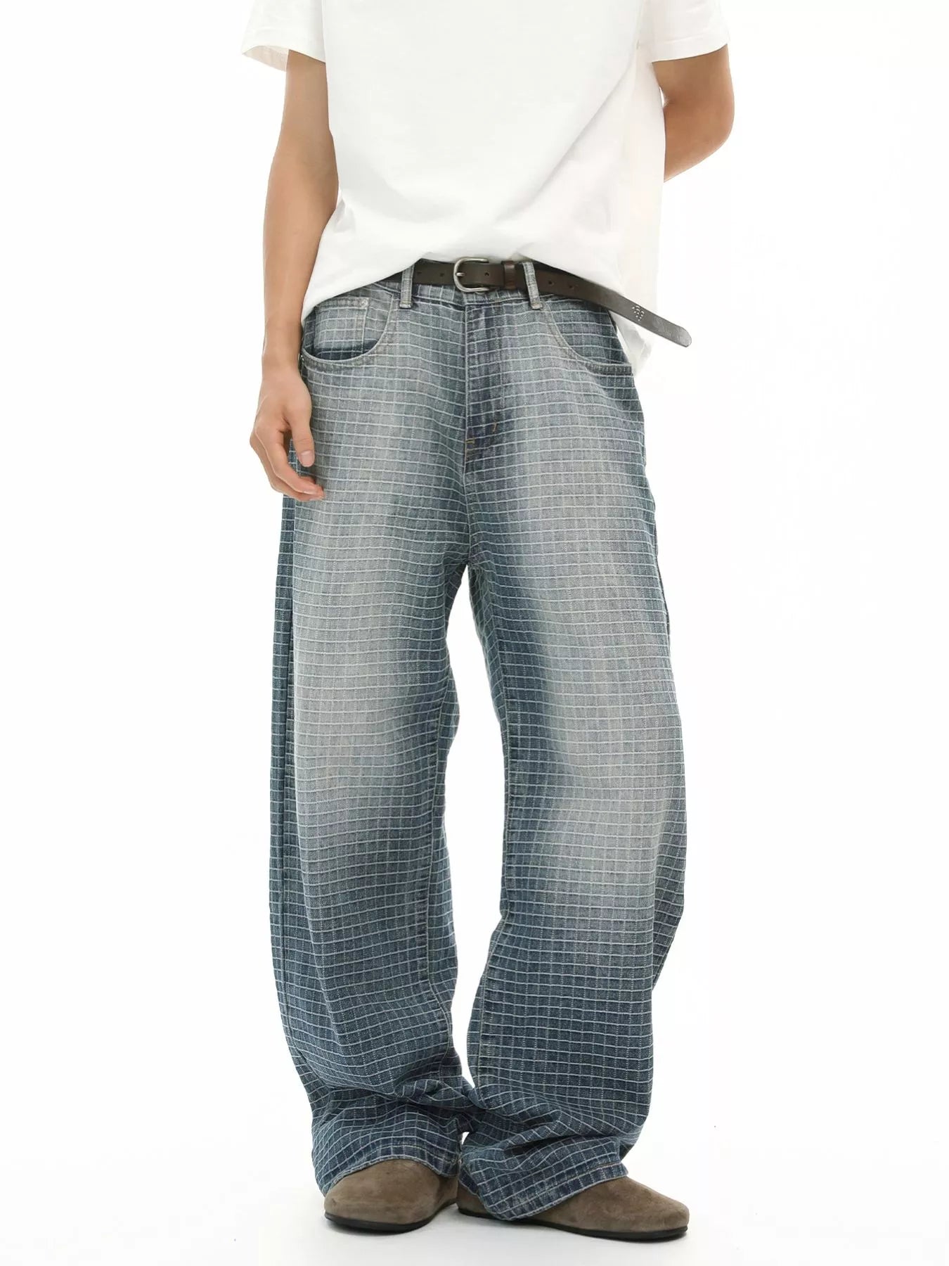 Men's Plaid Relaxed Fit Jeans