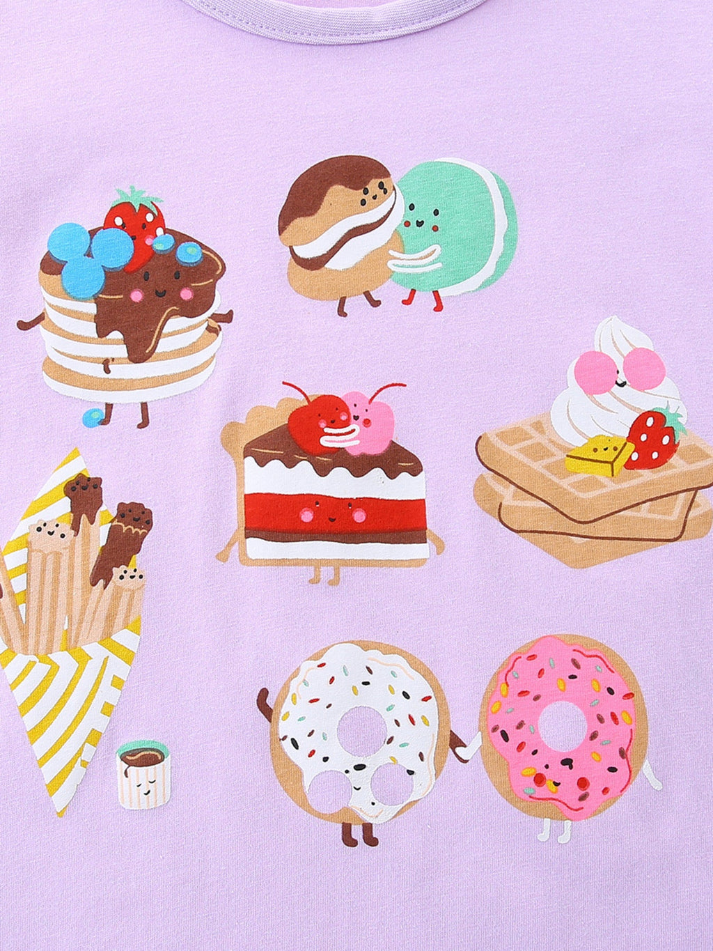 Children's Cartoon Dessert Print Short Sleeve T-Shirt