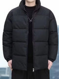 Men's Plus Size Quilted Zip Up Winter Coat