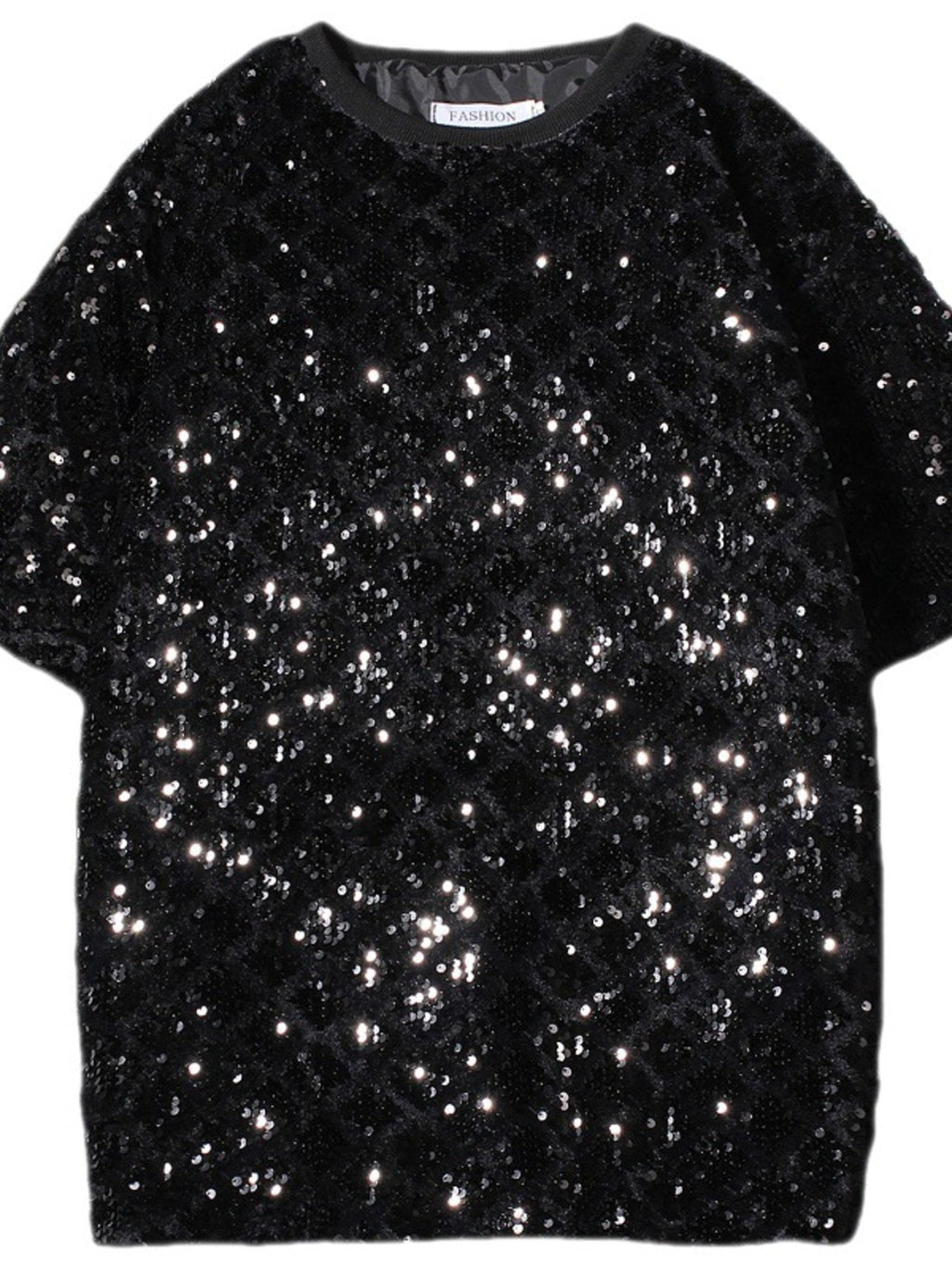 Men's Sequin Round Neck T-Shirt