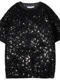 Men's Sequin Round Neck T-Shirt