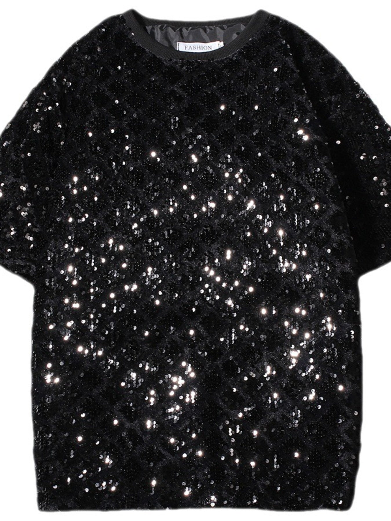 Men's Sequin Round Neck T-Shirt