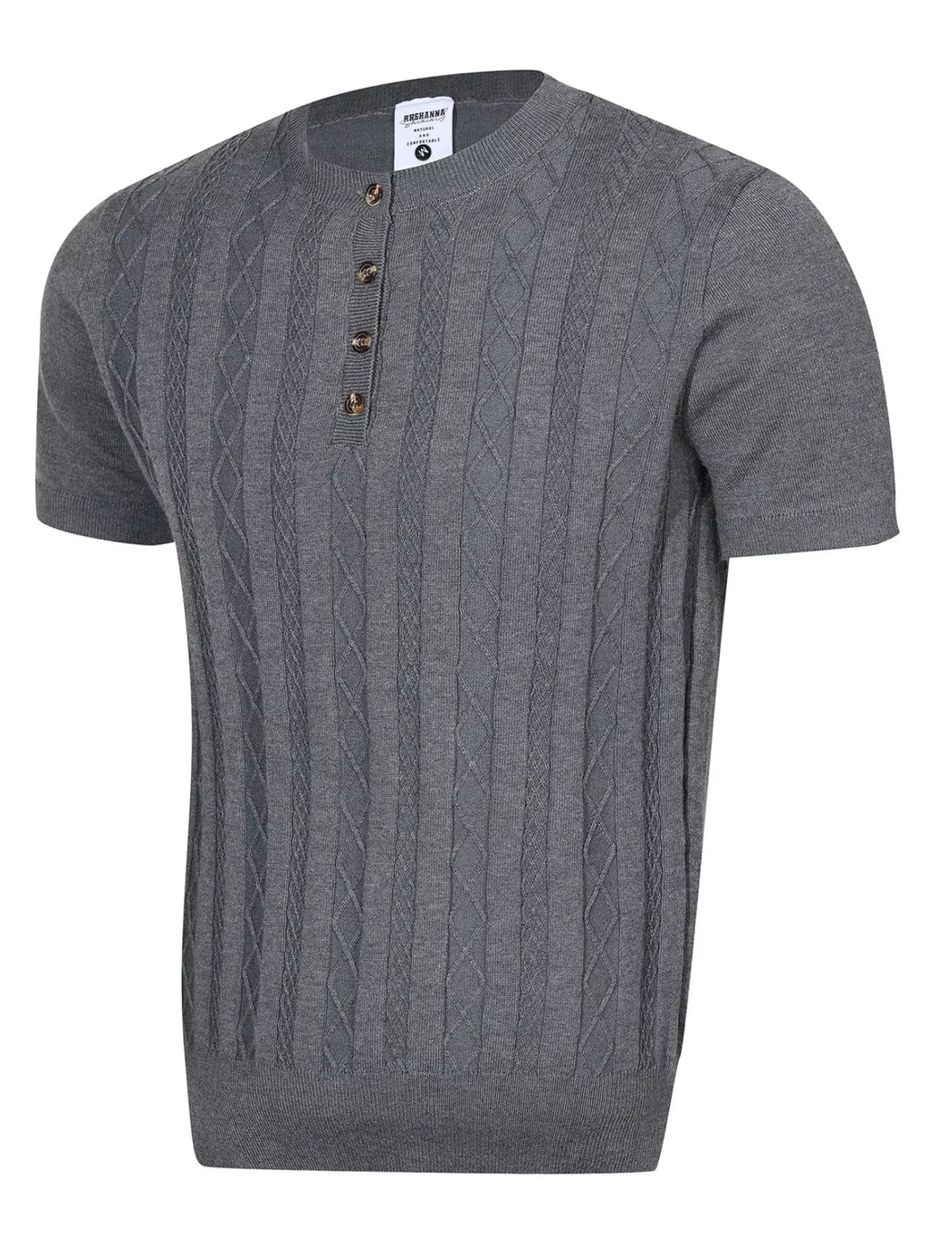 Men's Cable Knit Short Sleeve Knit Top