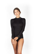 EGI Exclusive Collections Merino Wool Blend Top Mock Neck Lace Trim Long Sleeves. Proudly Made in Italy (304)
