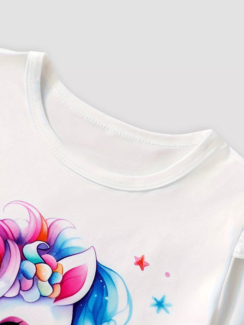 Children's Unicorn Print Ruffle Sleeve Top and Shorts Set