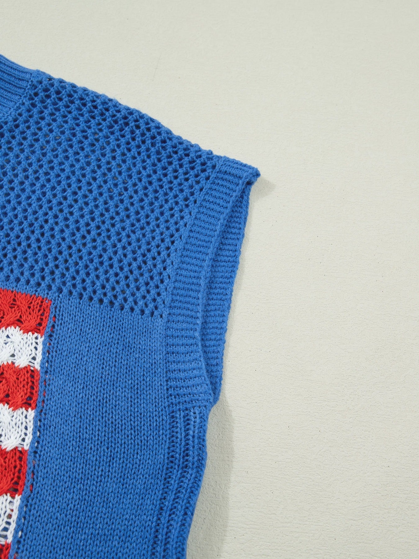 Flag Graphic Short Sleeve Sweater Top