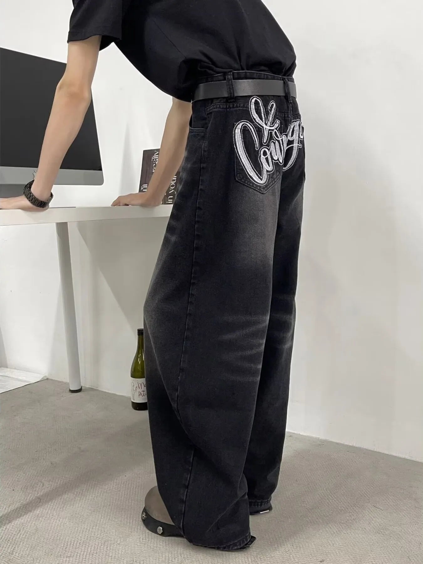 Men's Full Size Wide Leg Jeans Plus Size