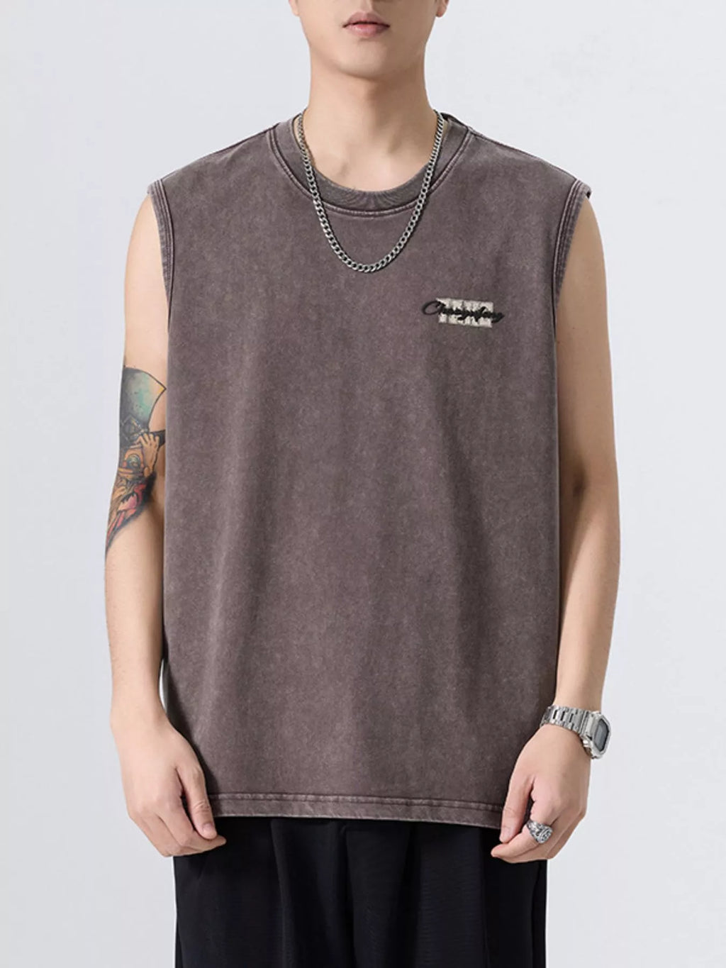 Men's Plus Size Round Neck Tank