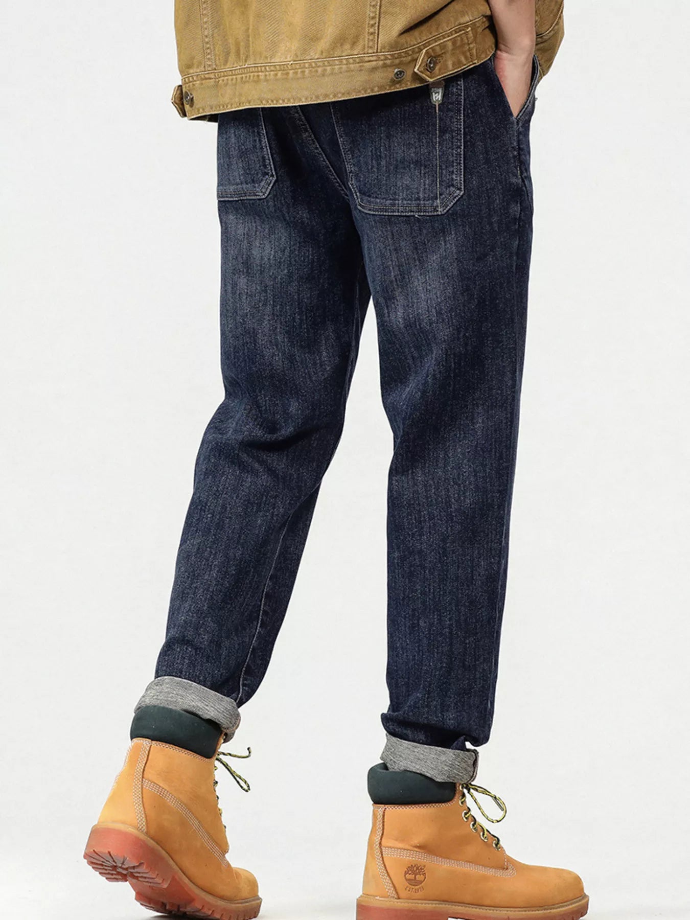 Men's Plus Size Vintage Wash Relaxed Fit Jeans