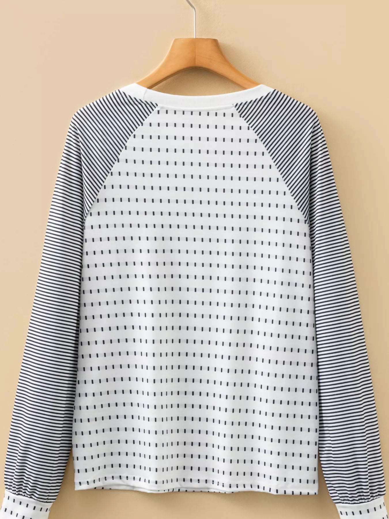 Stripe Raglan Patchwork Long Sleeve Top