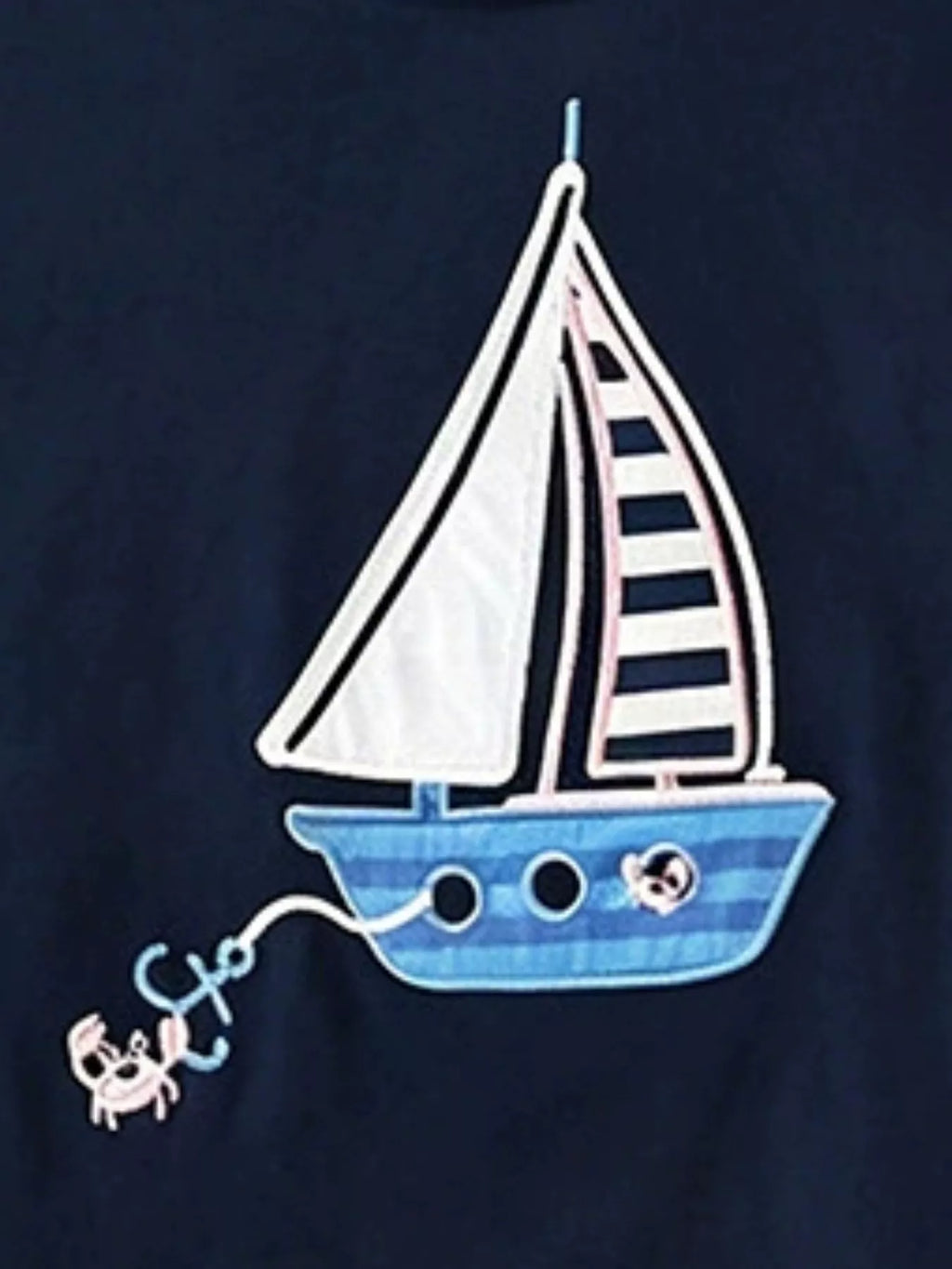 Children's Sailboat Graphic Round Neck T-Shirt