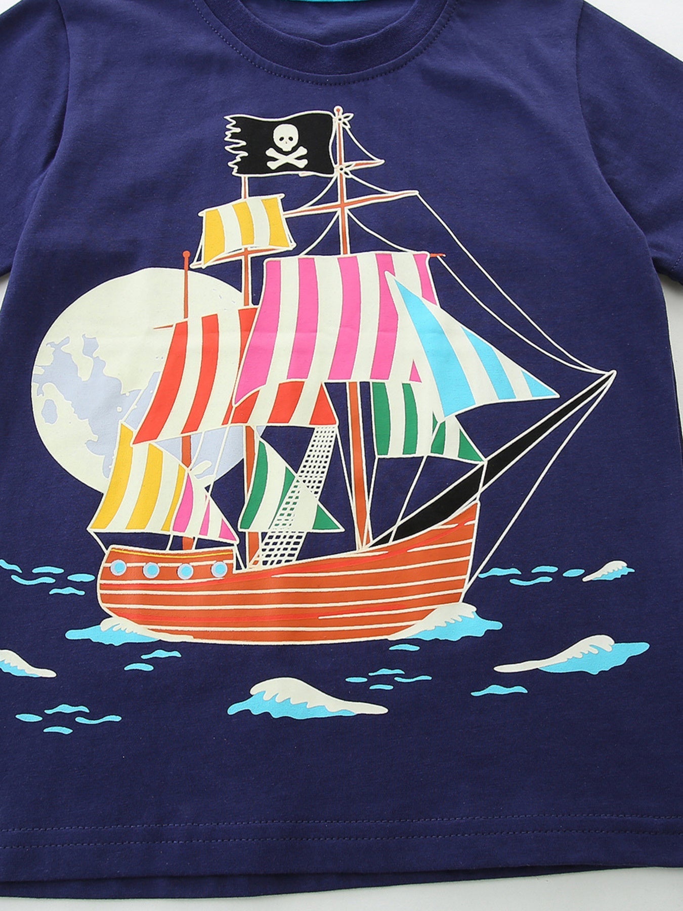 Children's Pirate Ship Graphic Short Sleeve T-Shirt