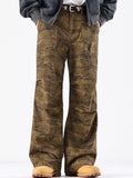 Men's Vintage Camouflage Wide-Leg Jeans