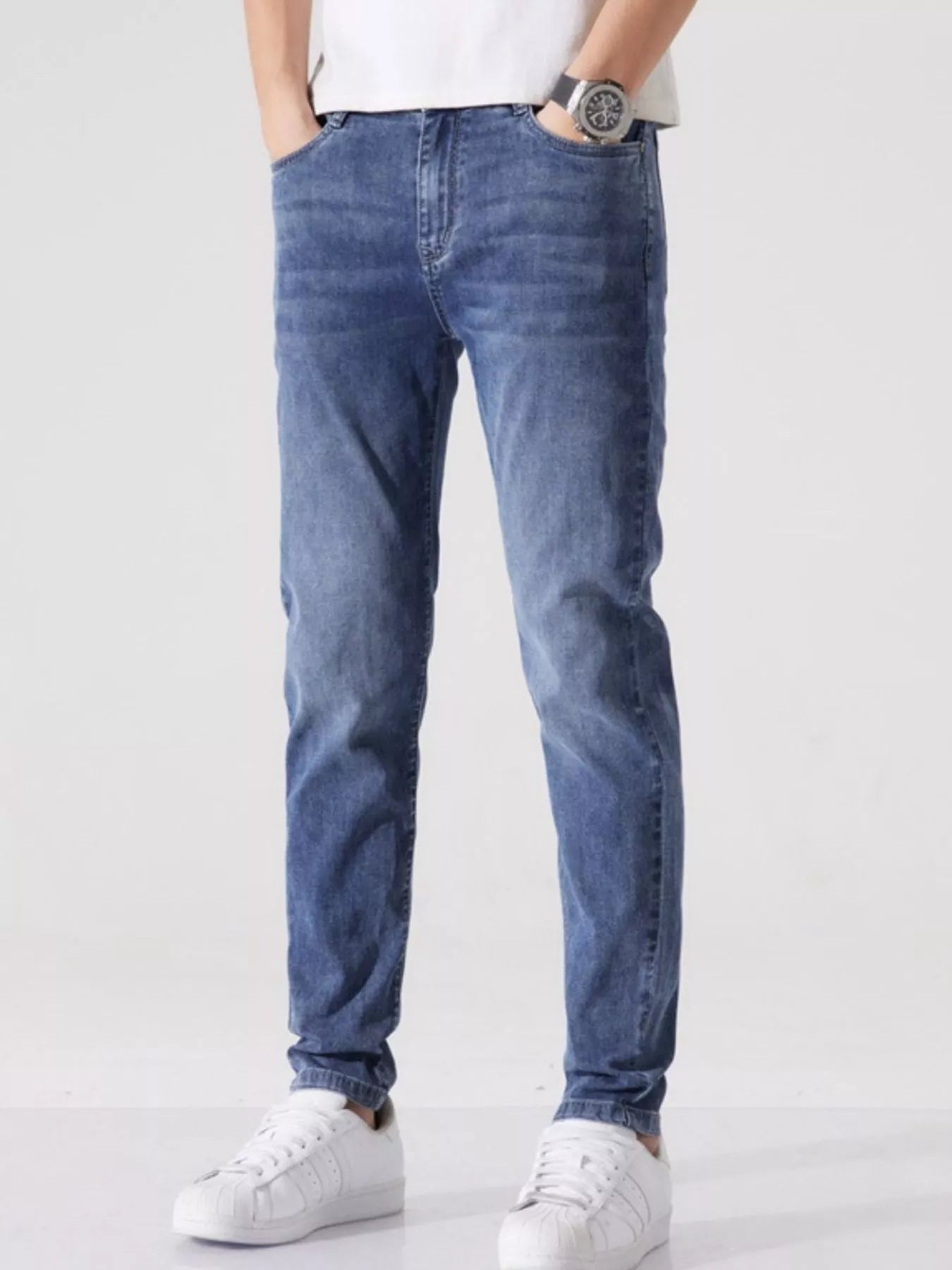 Men's Washed Slim Fit Jeans