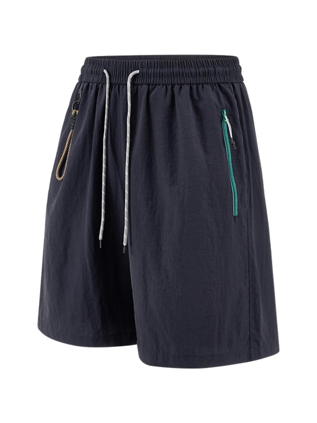 Men's Lightweight Drawstring Shorts with Zipper Pockets