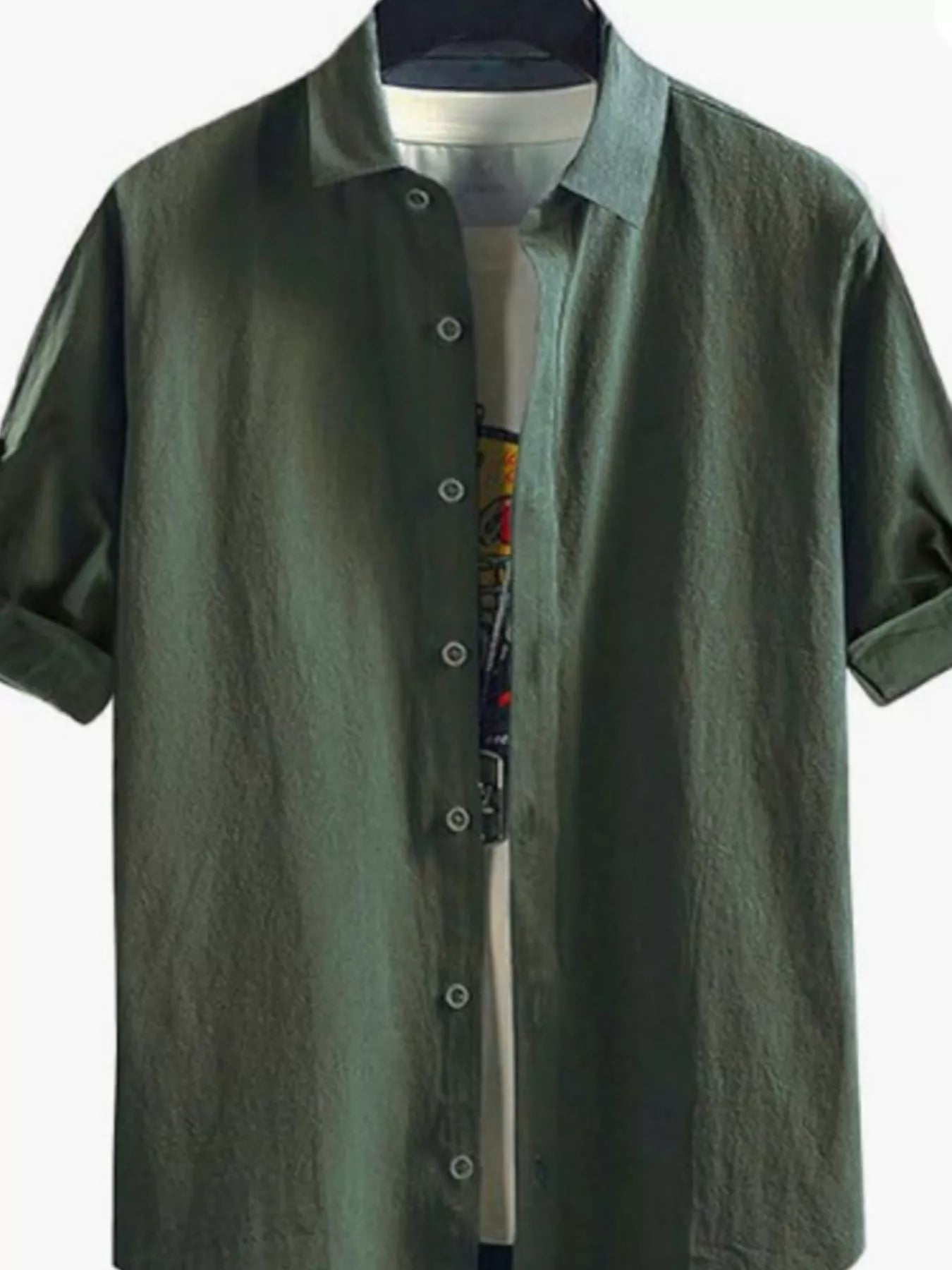 Men's Plus Size Button Up Short Sleeve Shirt