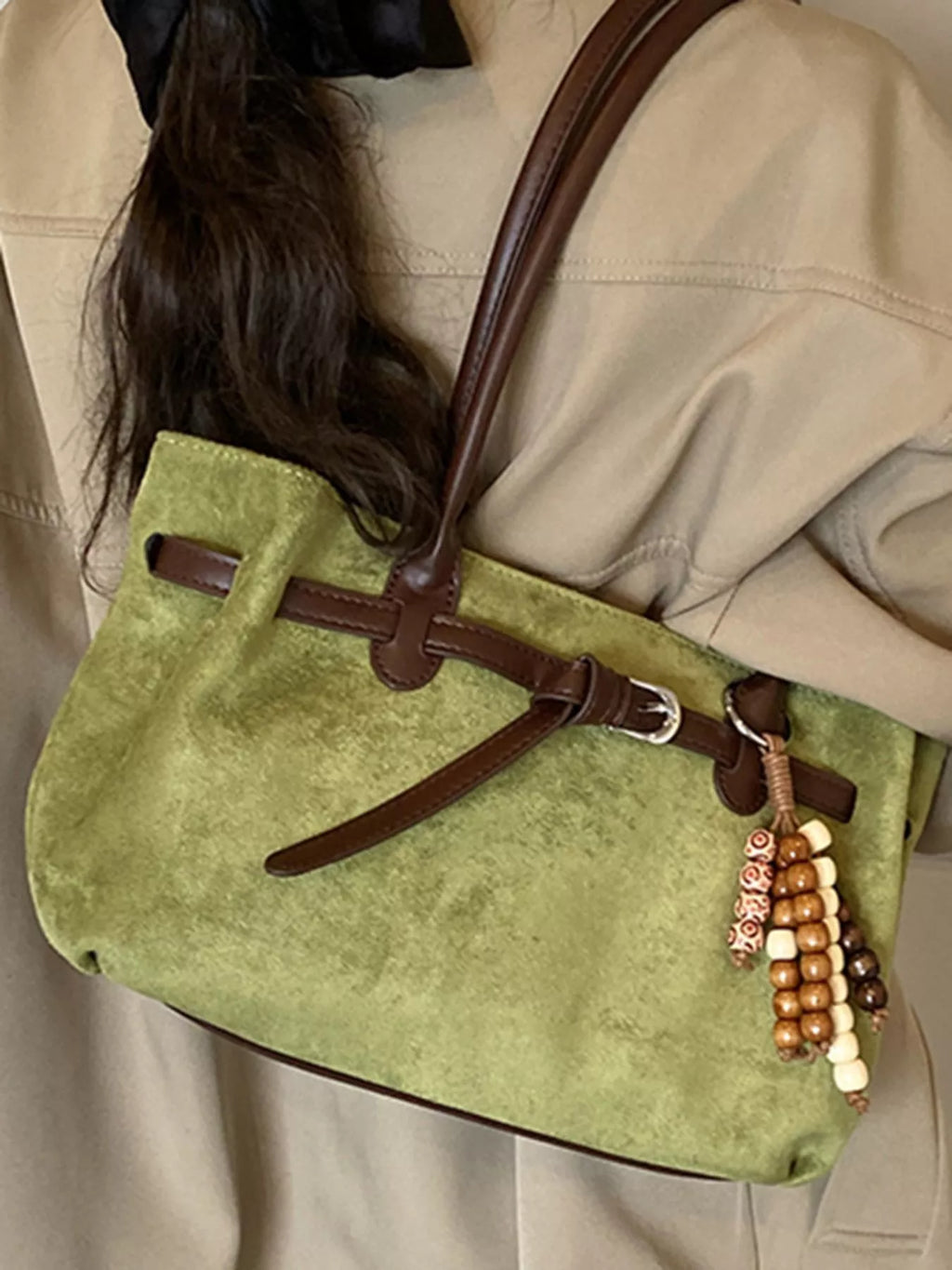 Vintage Suede Tote Bag