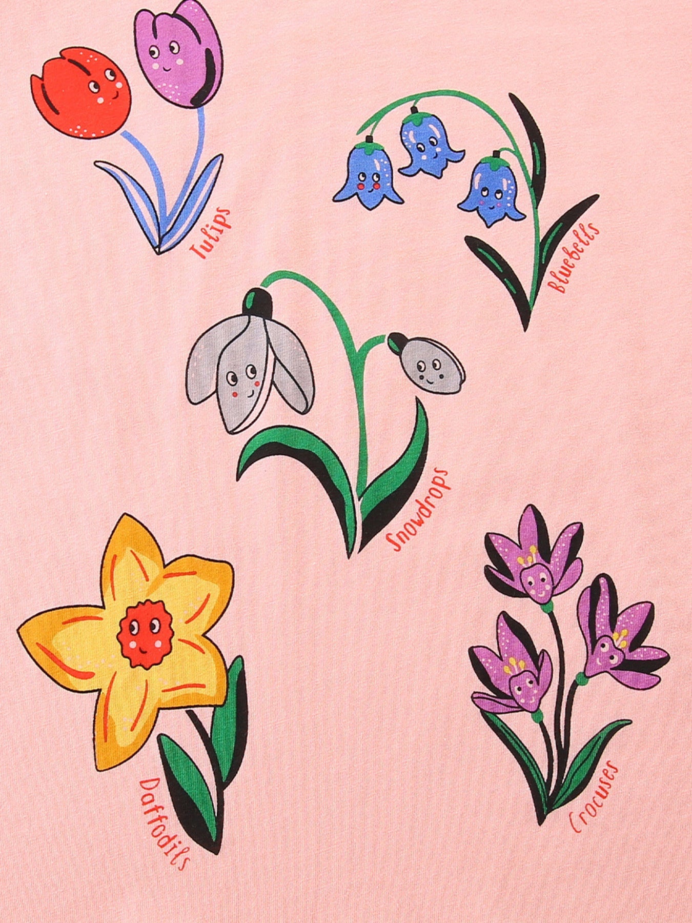Children's Floral Print Crew Neck T-Shirt