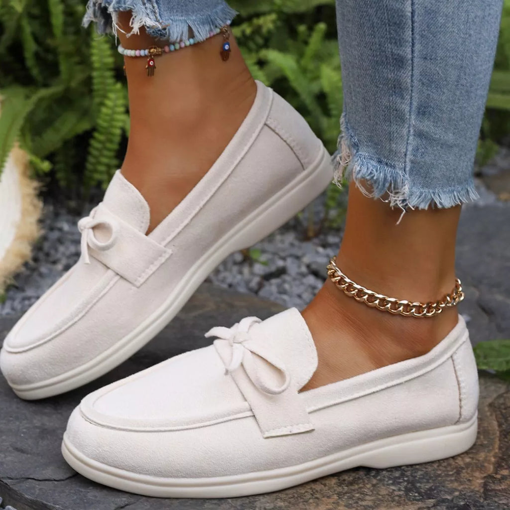 Bow Round Toe Slip-Ons