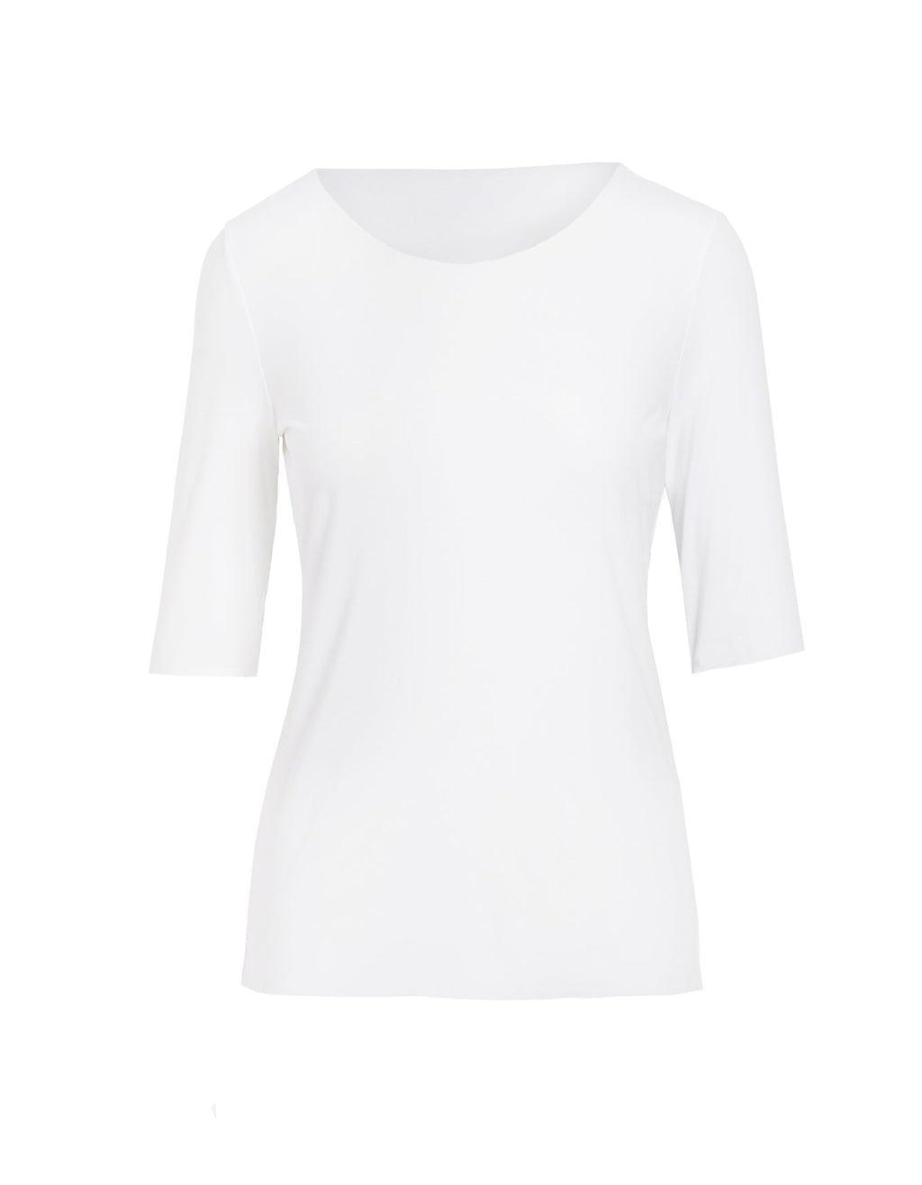 EGI Luxury Cotton Underwear Invisible Seamless Clean-Cut Scoop Neck Elbow-Sleeve Top (3104)