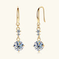 2 Carat Moissanite 925 Sterling Silver Earrings
