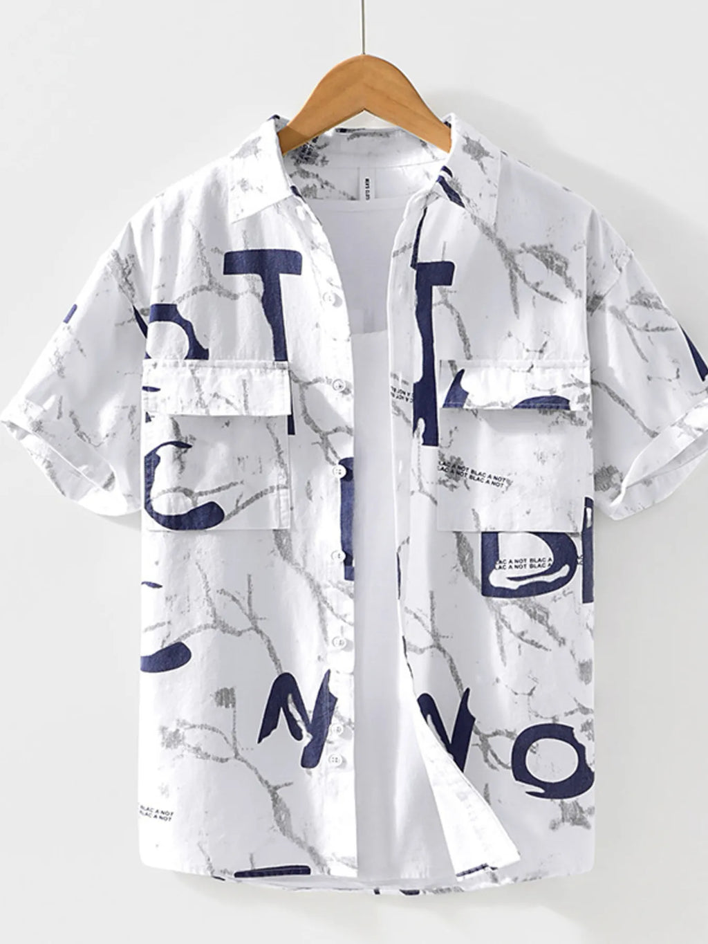Men's Printed Button Up Short Sleeve Shirt