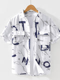 Men's Printed Button Up Short Sleeve Shirt