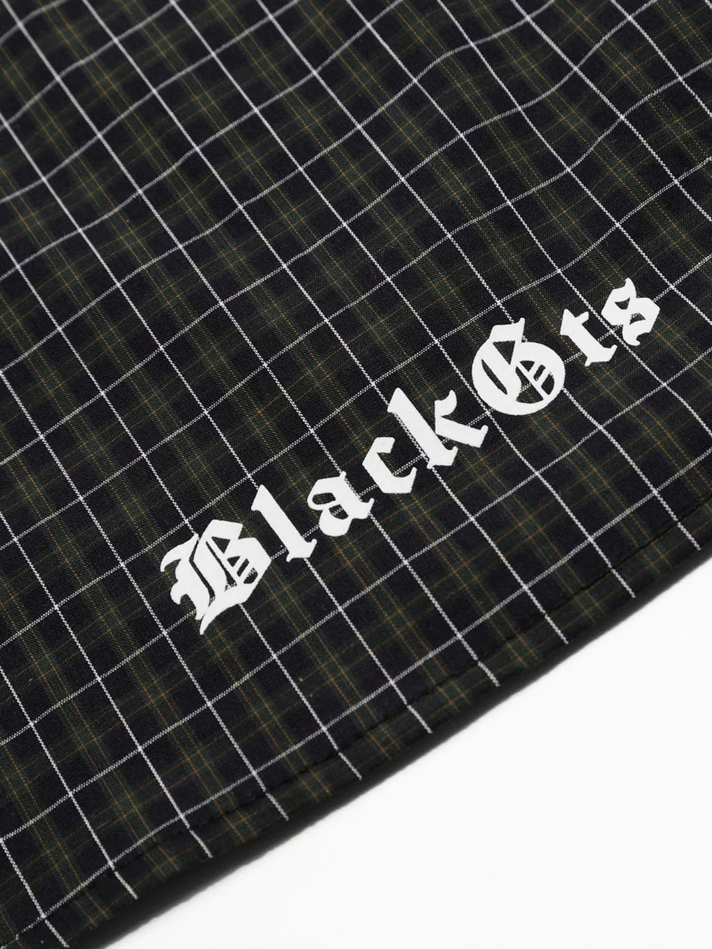 Men's Pearl Embellished Plaid Zip-Up Shirt
