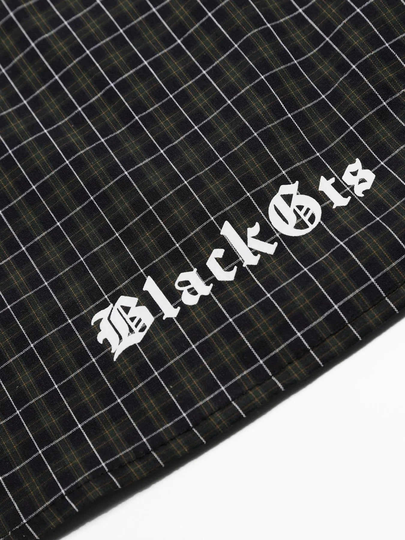 Men's Pearl Embellished Plaid Zip-Up Shirt