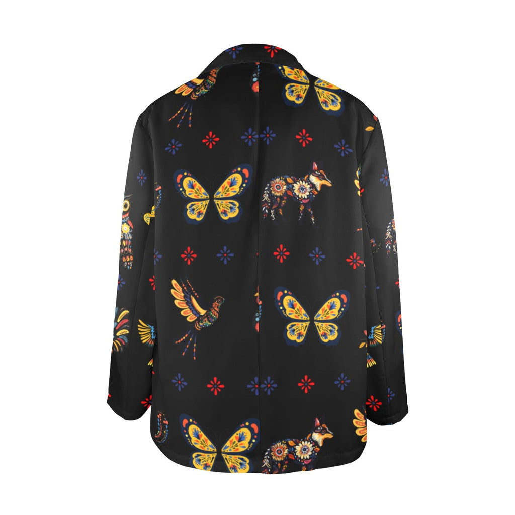 Baha Ranch Colores de Mexico Mexican Talavera Animals Floral Women's Blazer