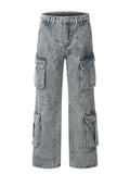 Men's Multi-Pocket Cargo Wide Leg Jeans