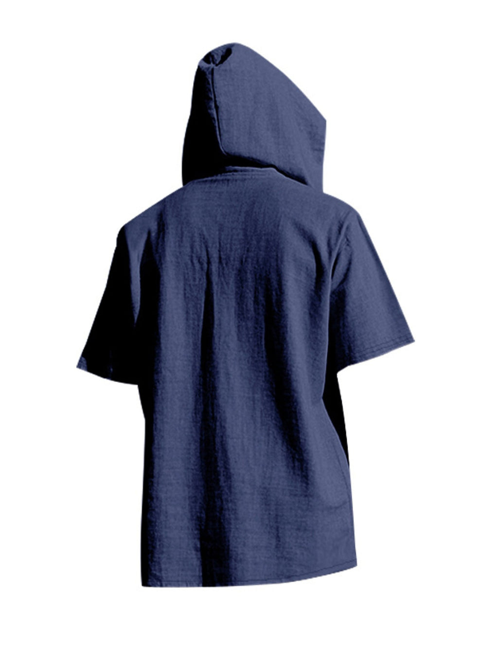 Men's Full Size Casual Short Sleeve Hooded Shirt Plus Size