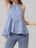 Striped Halter Neck Cami