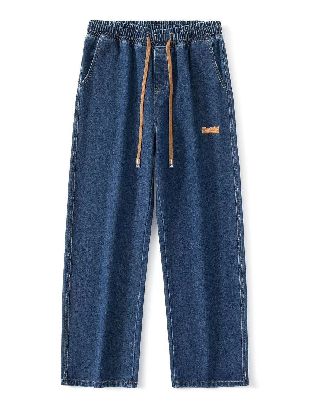 Men's Full Size Wide Leg Drawstring Jeans