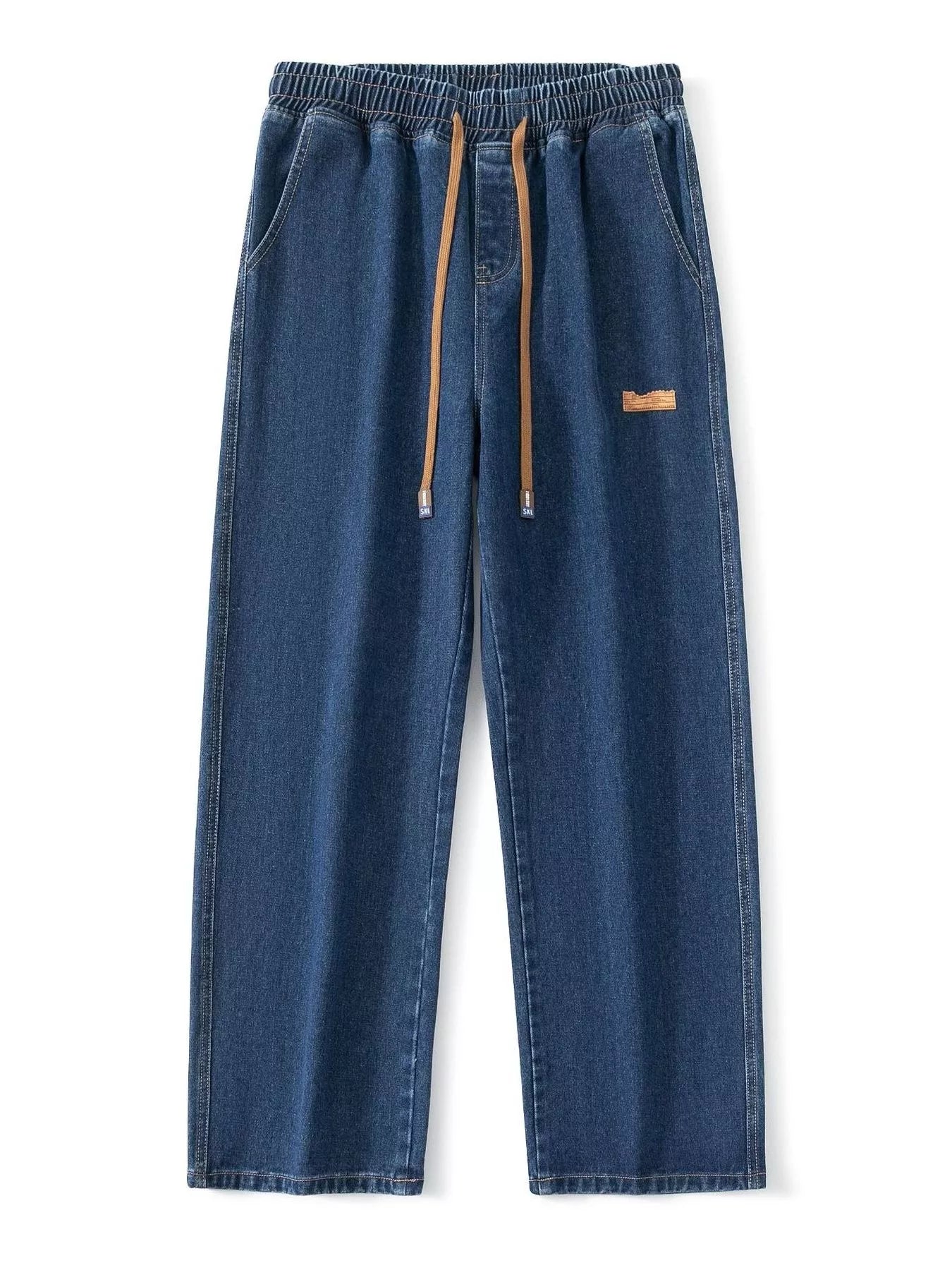 Men's Full Size Wide Leg Drawstring Jeans