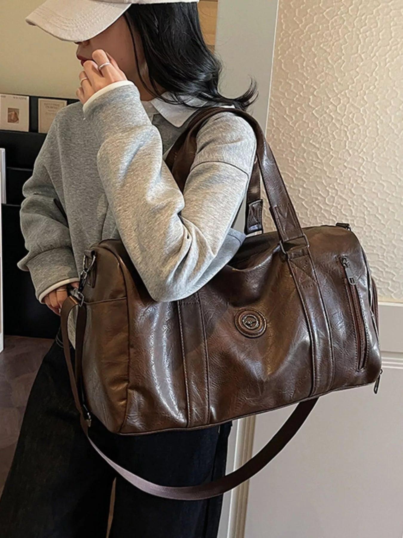PU Leather Duffel Bag