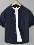 Men's Plus Size Button Up Short Sleeve Shirt