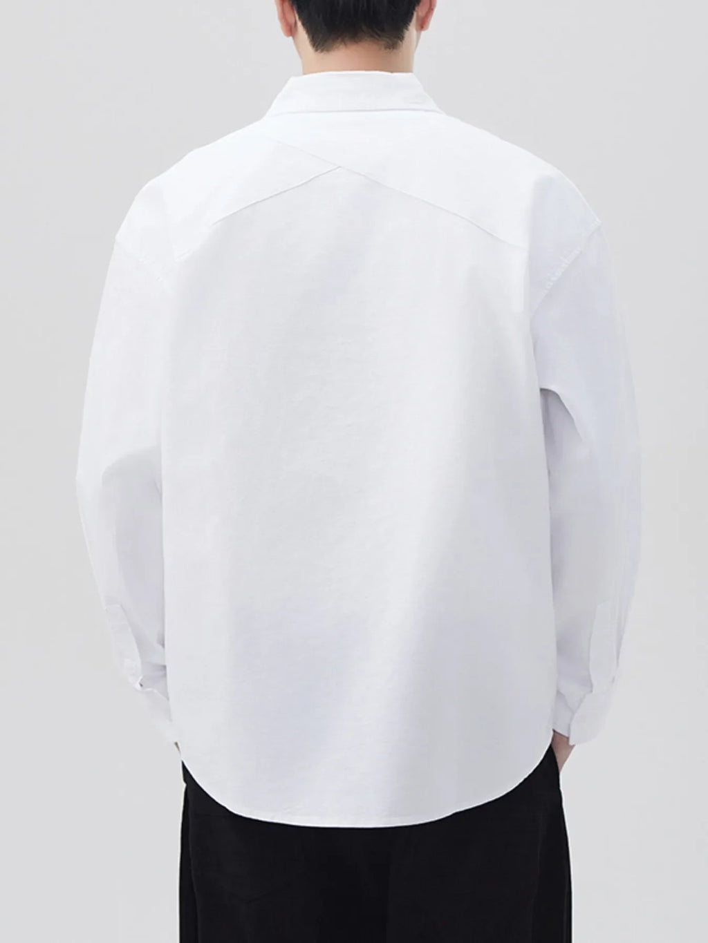 Men's Plus Size Casual Solid Color Long Sleeve Shirt
