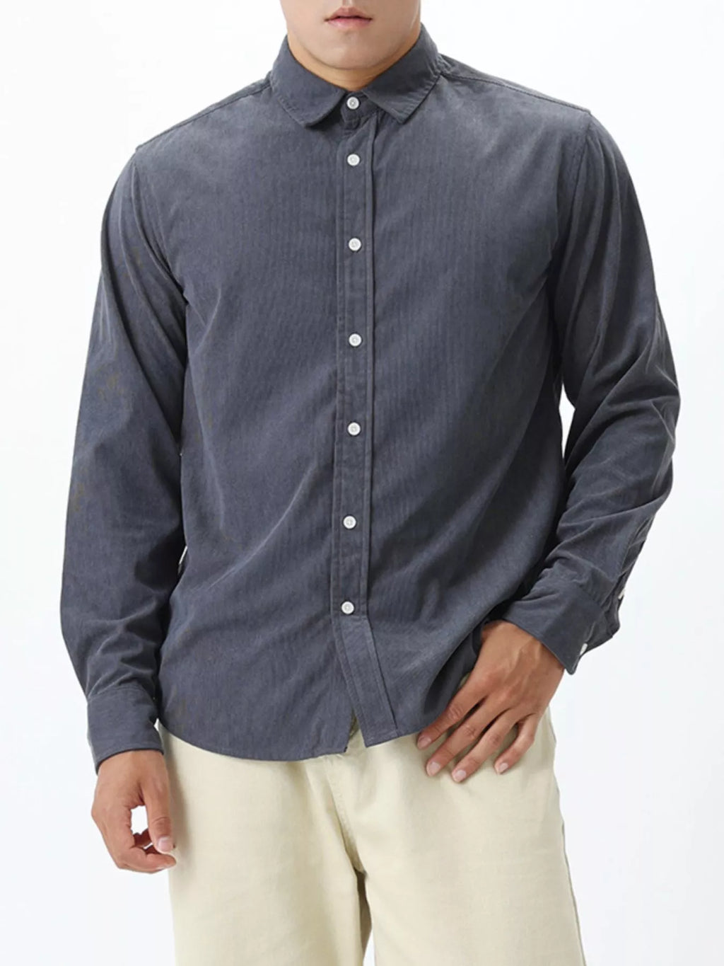 Men's Plus Size Button Up Long Sleeve Shirt