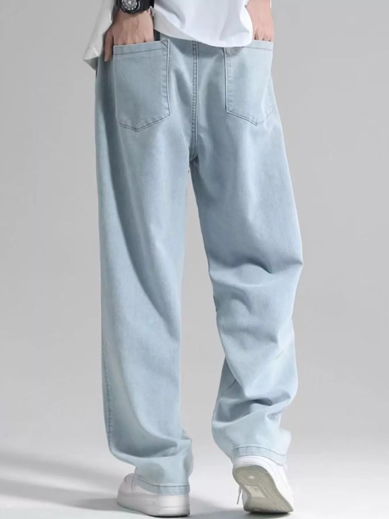 Men's Plus Size Loose Fit Drawstring Jeans