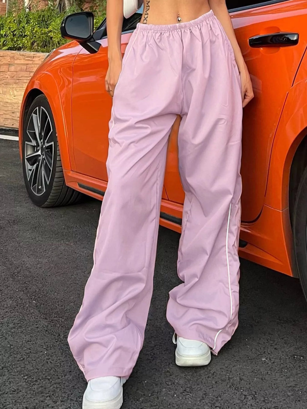 Elastic Waist Wide Leg Pants